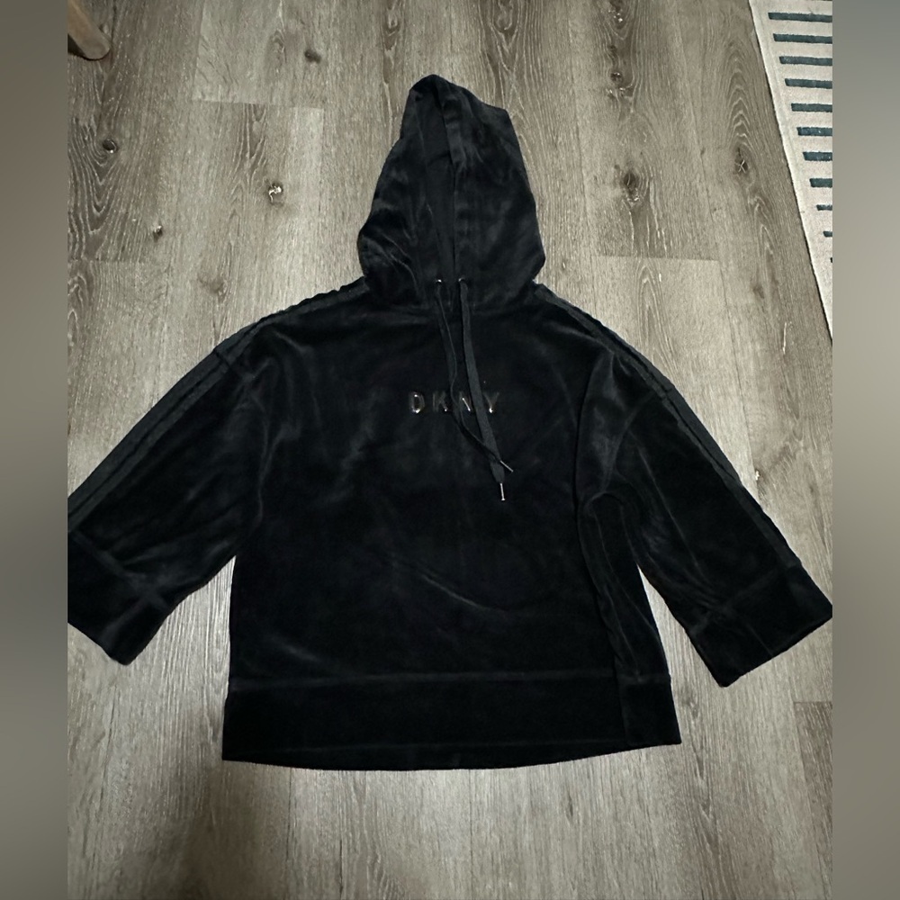 DKNY Black Velour Hoodie